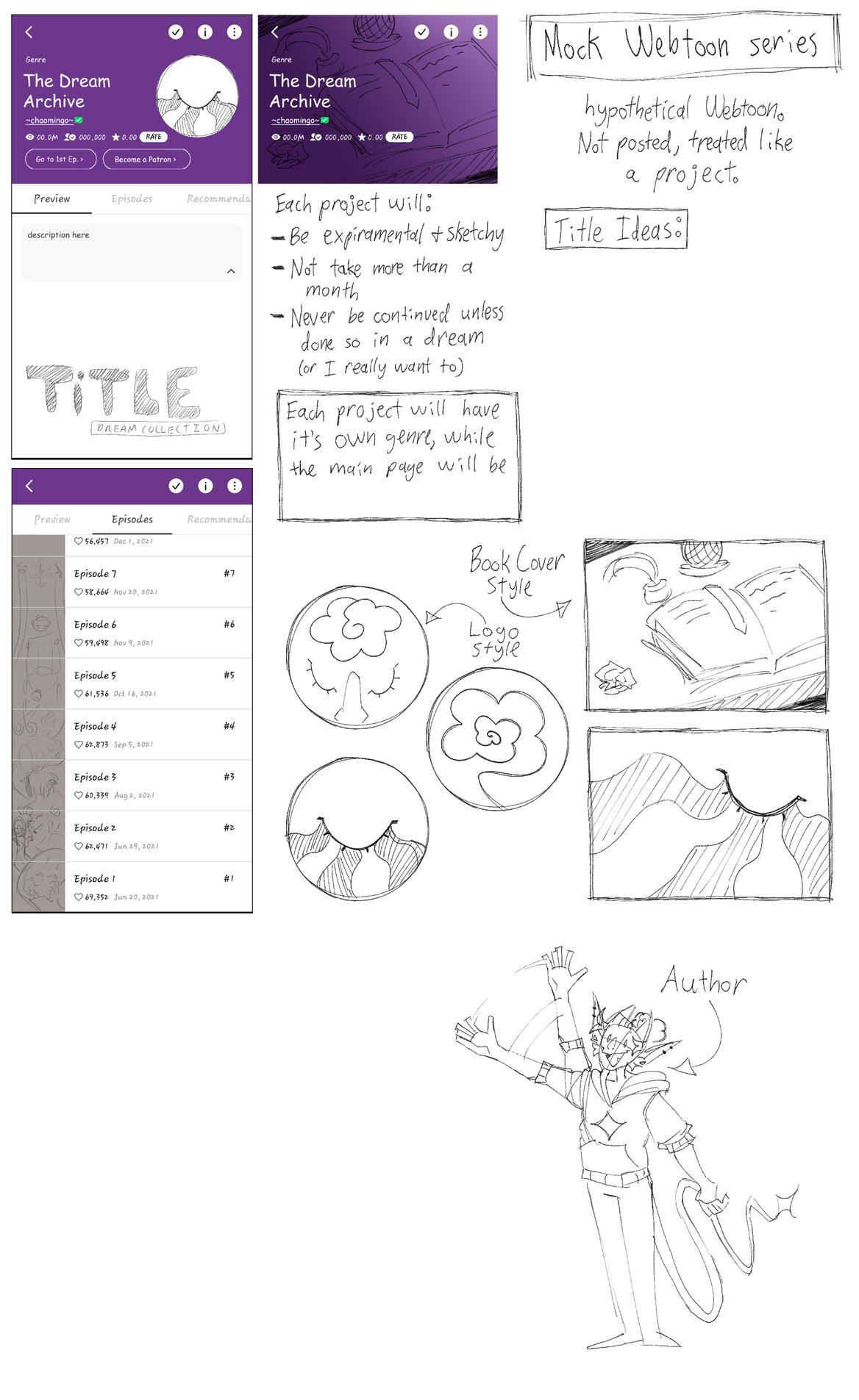 "'The Dream Archive' Webtoon Mock Up"