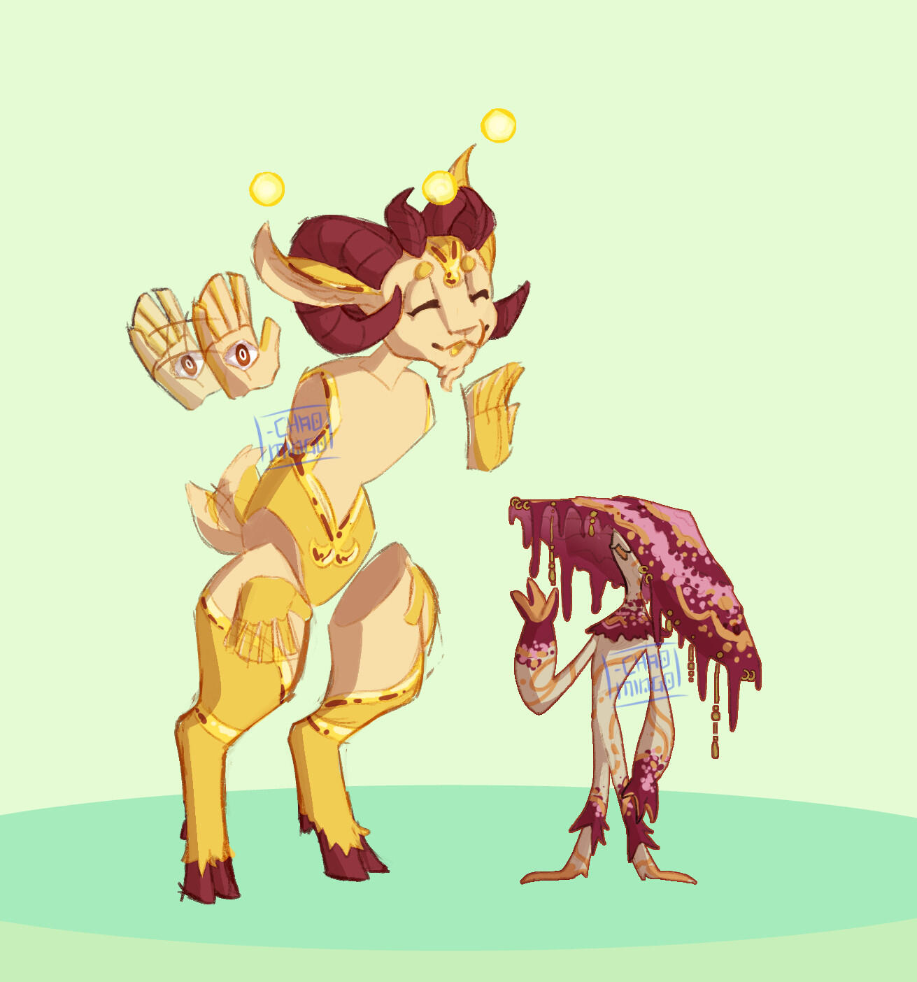 "Peyton and Cellum for ErinsCoolArt" - Artfight 2023